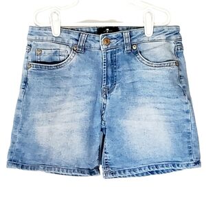 🟢K1277 * 7 For All Mankind Girls Jean Shorts Light Wash Denim Size 14